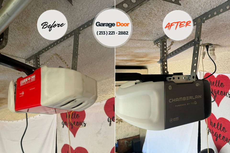 Before and after: garage door repair Edgemont Park, MI